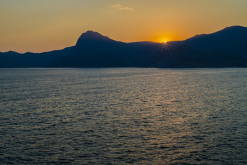 Sunset over the Crimean mountains