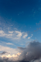 beautiful sky with clouds in the evening