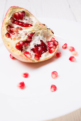 Pieces ripe pomegranate