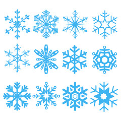 Set of snowflakes icon vector