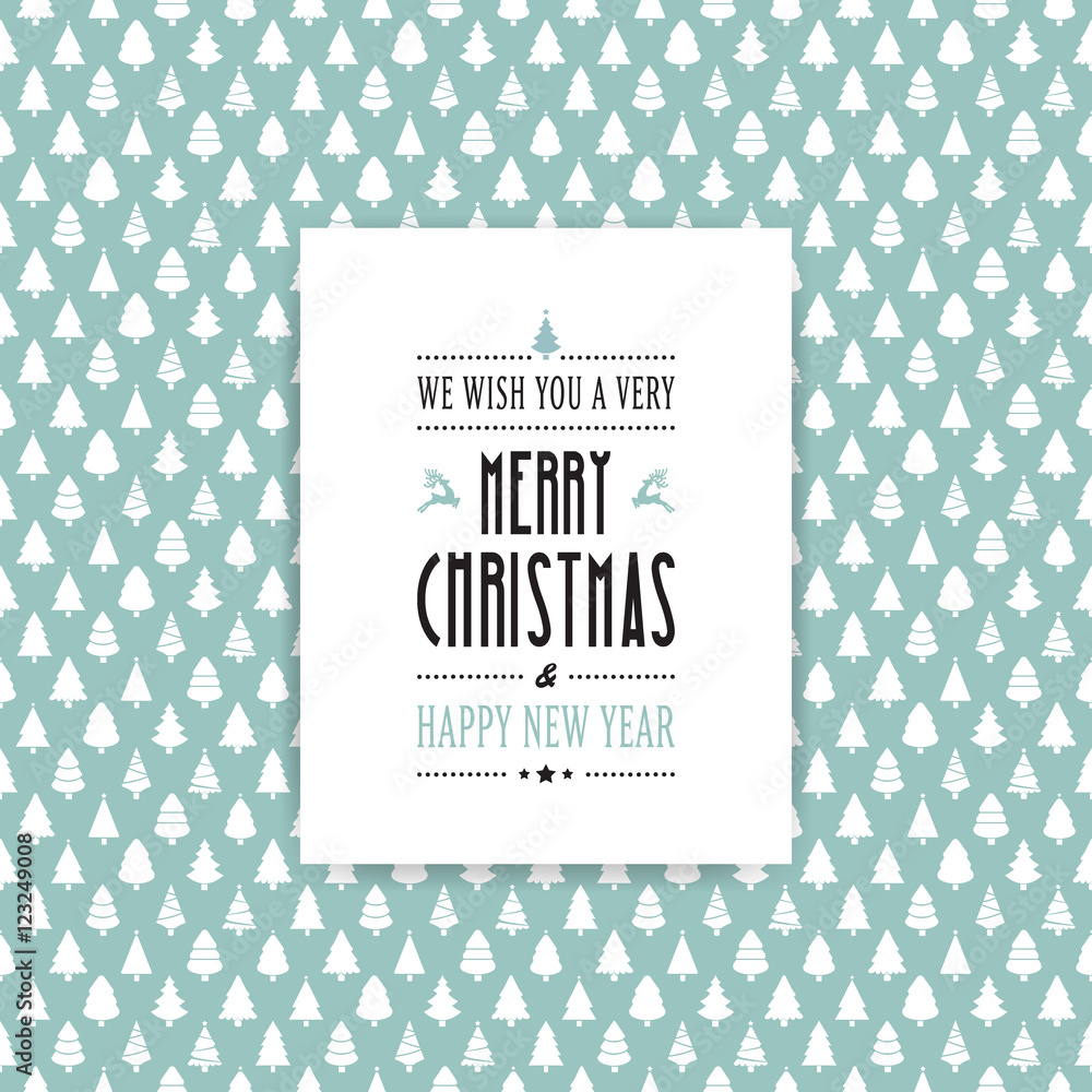 Wall mural merry christmas card tree background