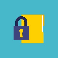 security padlock flat icon vector illustration design
