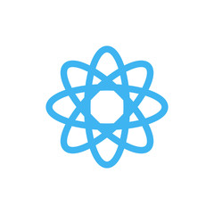 Atom icon, isolated, white background
