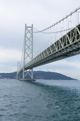 The Akashi Kaikyo Bridge in Kobe, Japan.