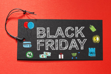 Blank Friday text on a black tag