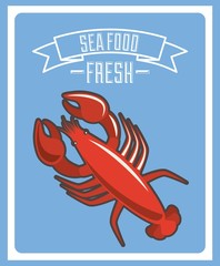 delicious seafood lobster animal vector illustration design
