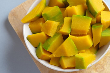 Streamed  pumpkin cut into small slices