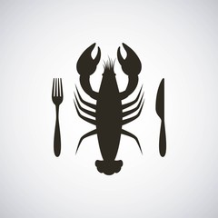 delicious seafood lobster animal vector illustration design