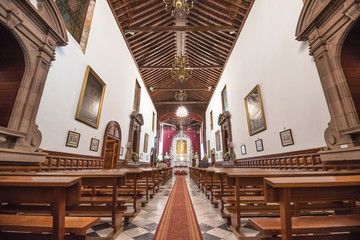  Interior of San Cristobal sanctuary on September 4, 2016 in San Cristobal de la Laguna, Tenerife, Spain.