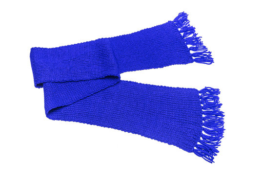 Blue scarf on a white background.