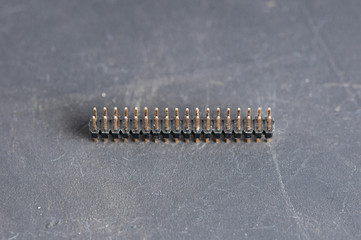 Transistor close-up on a stone worktop