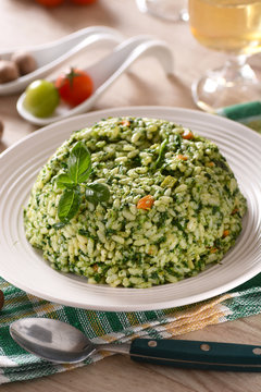 tortino di riso con spinaci e noce moscata - ricetta vegetariana