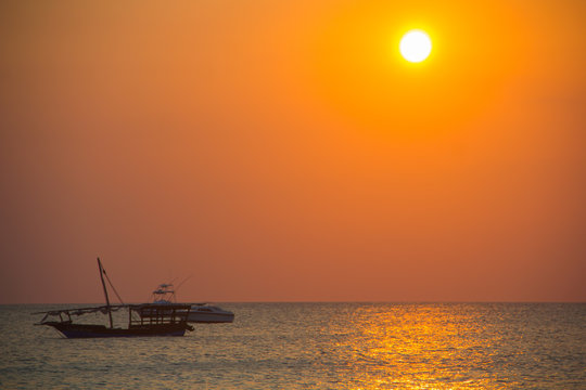 Coucher de soleil sur Zanzibar, Tanzanie