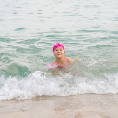 Little Girl Swimming Summer