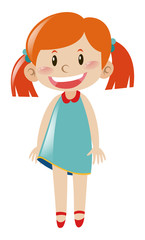 Cute girl in blue dress