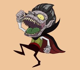 Dracula vector and illustration. monster in Halloween night