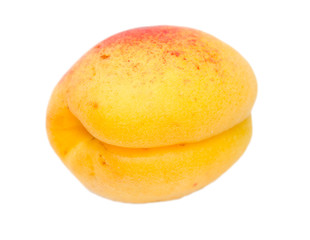 yellow apricots on a white background