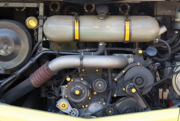 Car Engine - Modern powerful car engine, bus car Engine