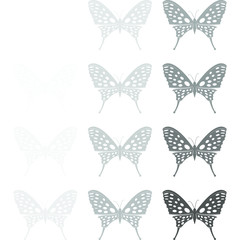 Fototapeta na wymiar Set butterfly icons. Images from white to black color