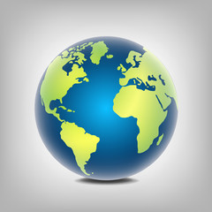 Vector globe icon of the world