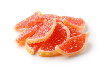 Delicious colorful marmalade isolated on white