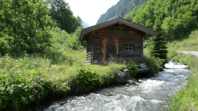 wild stream at Zillertal valley Schwarzachtal (Austria, Tirol)