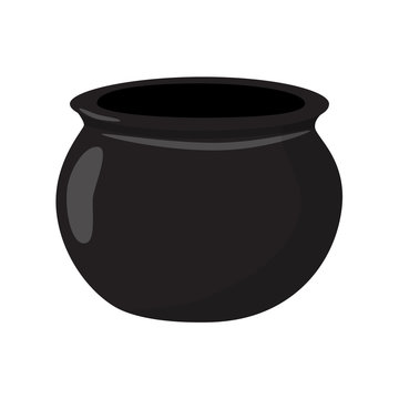 cauldron empty black vector illustration