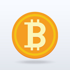 Bitcoin flat design,Digital or virtual coin,vector illustration eps10