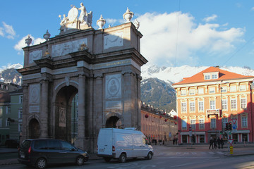 Fototapeta premium Triumphal arch (Triumphpforte). Innsbruck, Austria