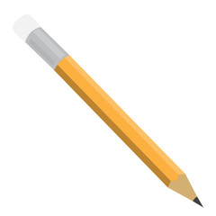 isolated orange grey pencil with rubber vector illustration