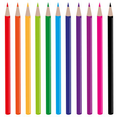 rainbow pencils set vector illustration