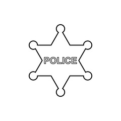 Police star outline icon. Linear vector illustration