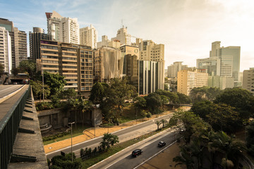Fototapeta na wymiar Sao Paulo City Downtown by Sunrise