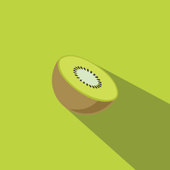 Kiwi Fruit Flat Design Vector Illustration