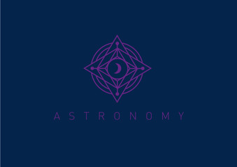 Creative Line logo on the theme of astronomy