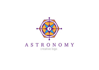 creative, abstract, colorful logo on astronomy
