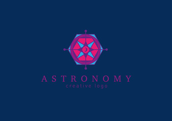 creative, abstract, colorful logo on astronomy