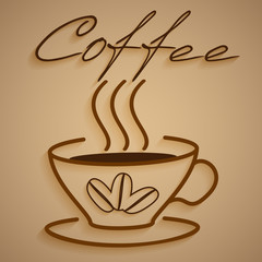 Logo steaming Cup of coffee