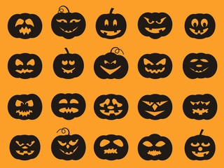 Set of Halloween pumpkins