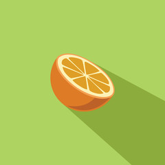 Orange Fruit Vector Flat Design Illustration Icon