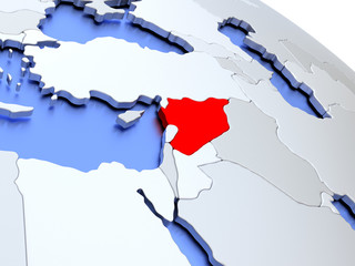 Fototapeta premium Syria on world map