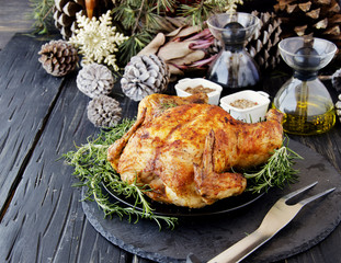 Baked chicken for Christmas or New Year