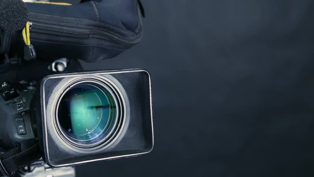 Broadcast camera isolated on a background. No people. 4K.
