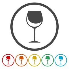 Icon wine, flat icon wine glass