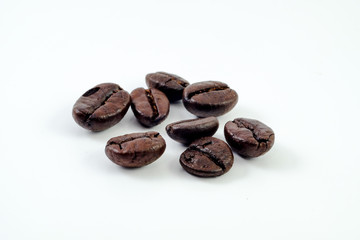 Coffee beans. Isolated on white background. roasted coffee beans isolated in white background cutout