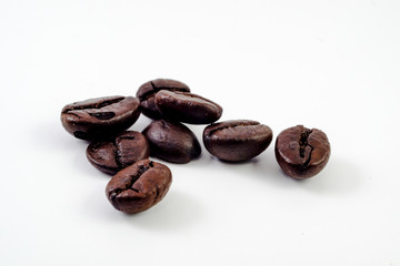 Coffee beans. Isolated on white background. roasted coffee beans isolated in white background cutout