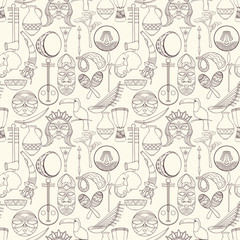 Hand-drawn seamless african pattern