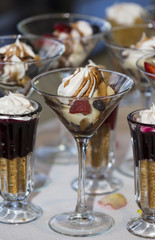 Delicious array of wedding desserts on a buffet