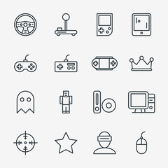 Video game linear icon set vector © K3Star