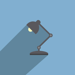 Table Lamp Flat Design Style Vector Icon